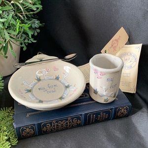 VTG 1990 Mountaine Meadow Potterie “Puddle Ducks” first plate, cup & spoon set